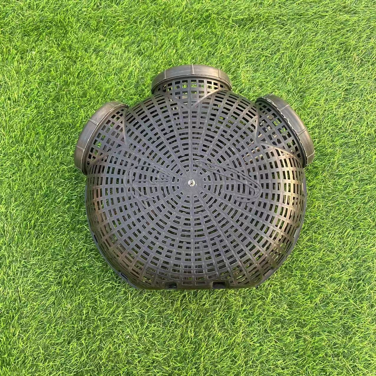 Yellow Eel Shrimp Catcher PP Cage for Fish Crab Lobster Aquaculture Trap 3holes/6holes/8holes round Pattern Plastic Material