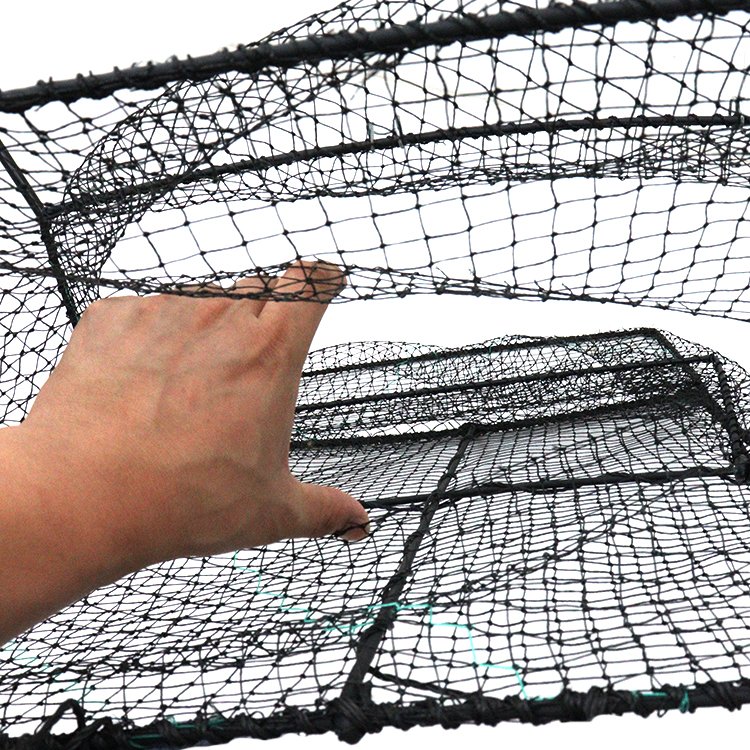 Square Fishing Cage Folding HDPE Mesh Crab Trap Lobster Shrimp Cast Net Aquaculture Trap Factory Price
