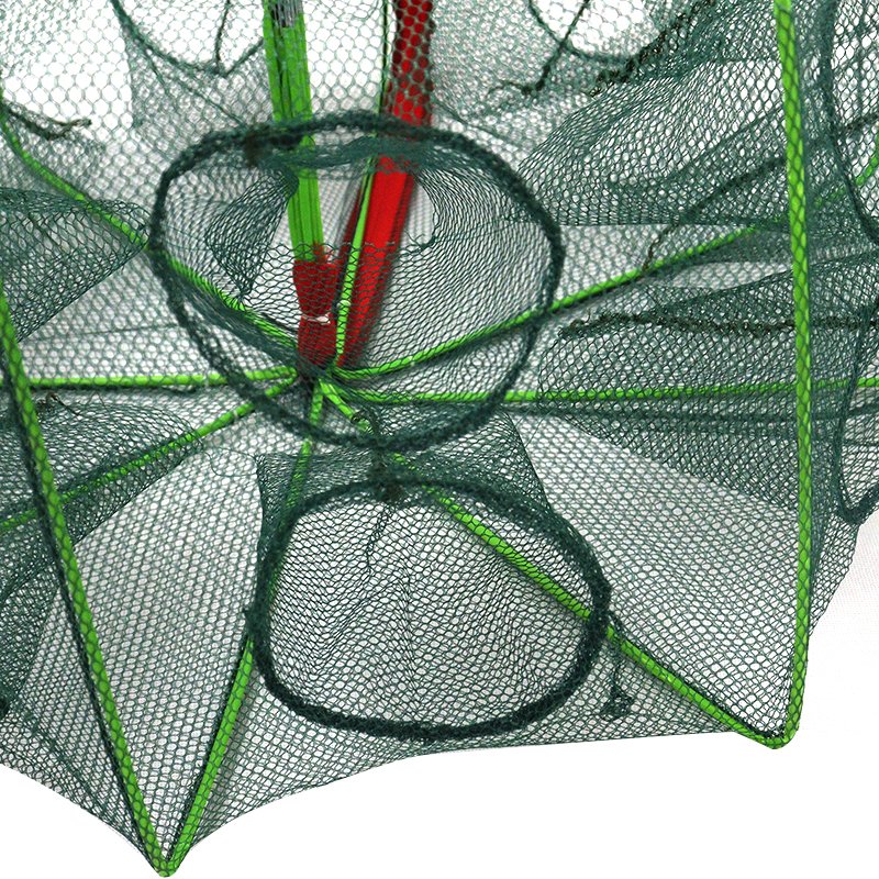 Nylon porous no-knot net fishing lobster cage crab trap