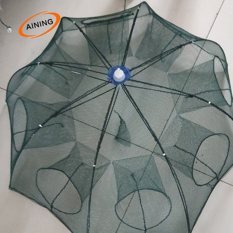 8 holes Umbrella Type Portable Foldable Fishing Trap shrimp cage