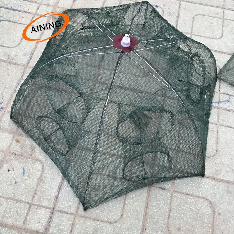 8 holes Umbrella Type Portable Foldable Fishing Trap shrimp cage