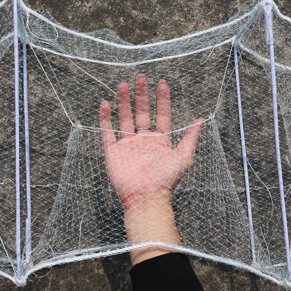 (21cm*32cm*27frames)PE Mesh Fish Pot Crayfish Pot Fishing Net 2021 Hot Selling Nylon Aquaculture Traps Cuboid 10.3m