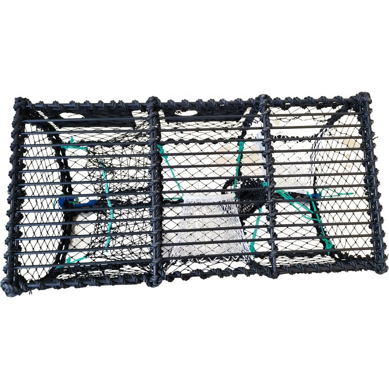 Galvanized and Dipped Crab Lobster Trap Heavy Duty Crab Pot Black PE Net aquaculture trap fishing accessories for Crab Catching