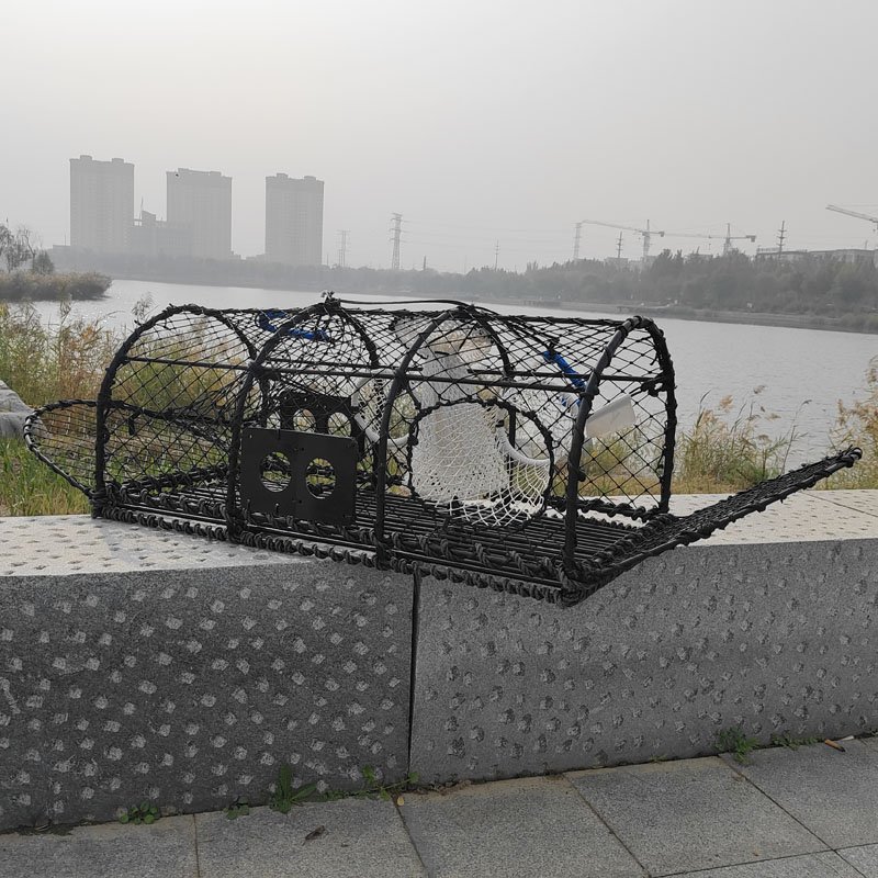 Square double hole crab and shrimp cage aquaculture equipment, used for lobster fishing