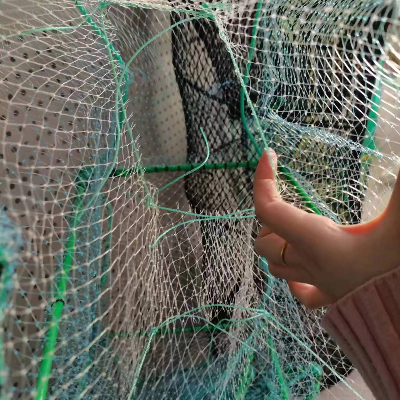 Multi function Rectangular Nylon mono filament fishing Long Ground Net Cage Lobster Fish Shrimp Pot Trap dragon Bubu