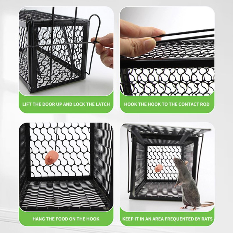 Reusable Humane Rodent Catch And Release Mice Trap Mousetrap Mouse Cage Metal Rat Trap