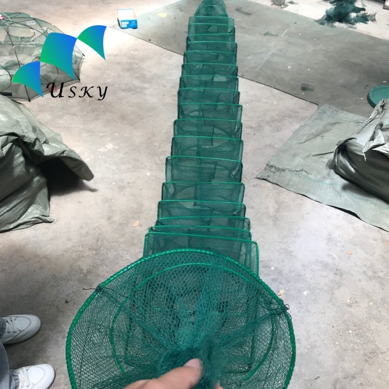 Hot selling long train fishing net in Bangladesh fishing trap cage for crabs lobsters and shrimps catching fish net