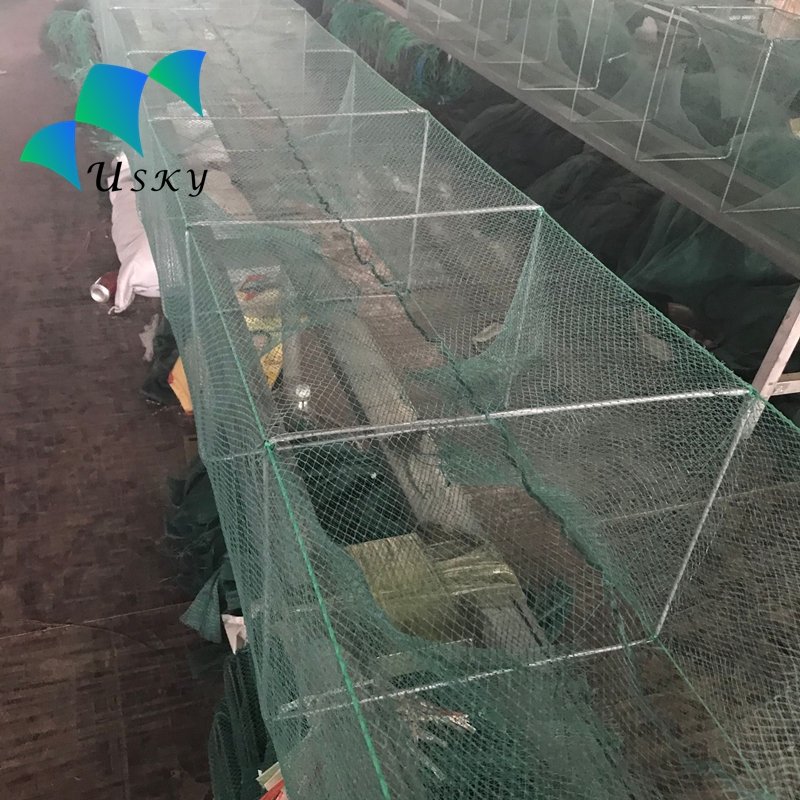 Hot selling long train fishing net in Bangladesh fishing trap cage for crabs lobsters and shrimps catching fish net