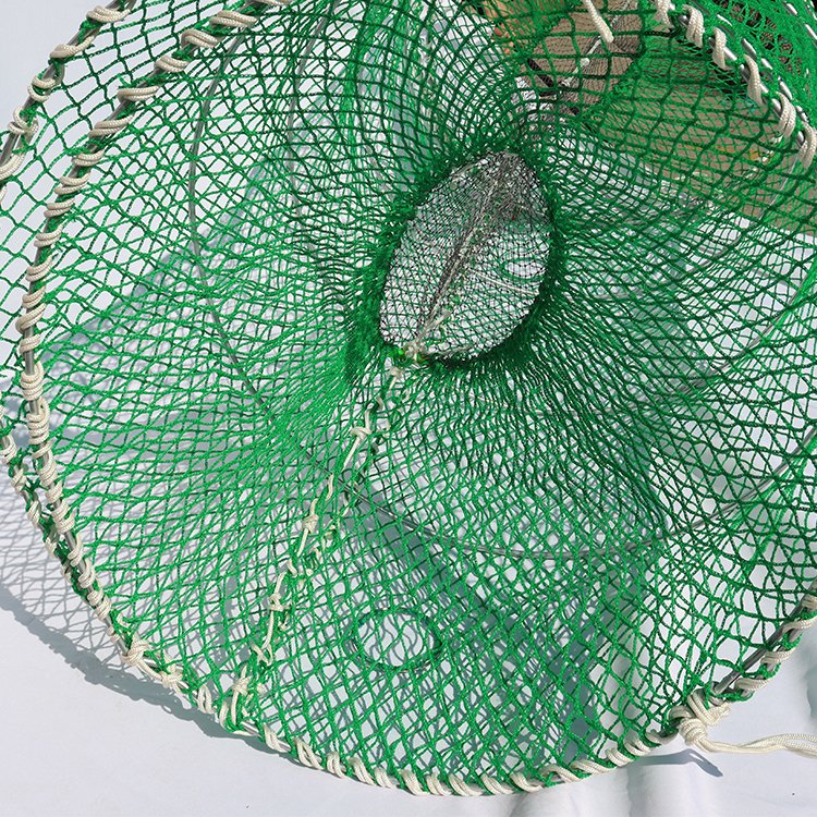 Crab Trap Craw Fish Lobster Shrimp Collapsible Cast Net Fishing Nets Black Portable Folded Aquaculture Trap Cage PE Cylinder