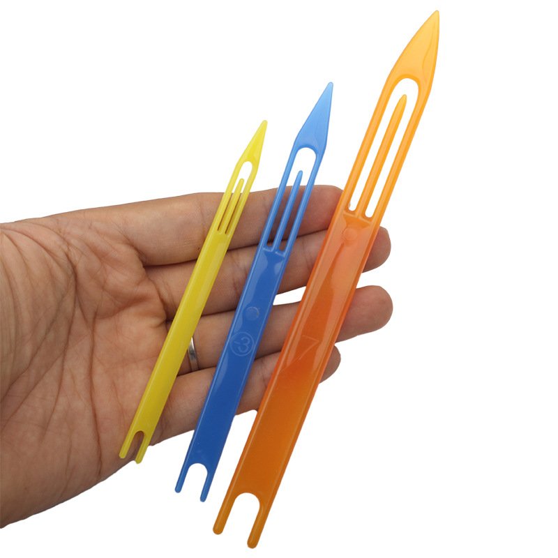 Hard Plastic Fishing Net Equipment Yellow Repair Fishing Net Needle