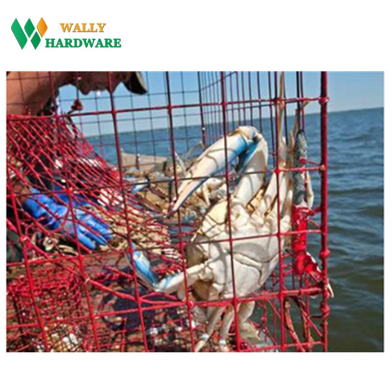 3/4 Size Green Black PVC coated hot treat galvanized hexagonal Swamp Crab Trap Wire Mesh