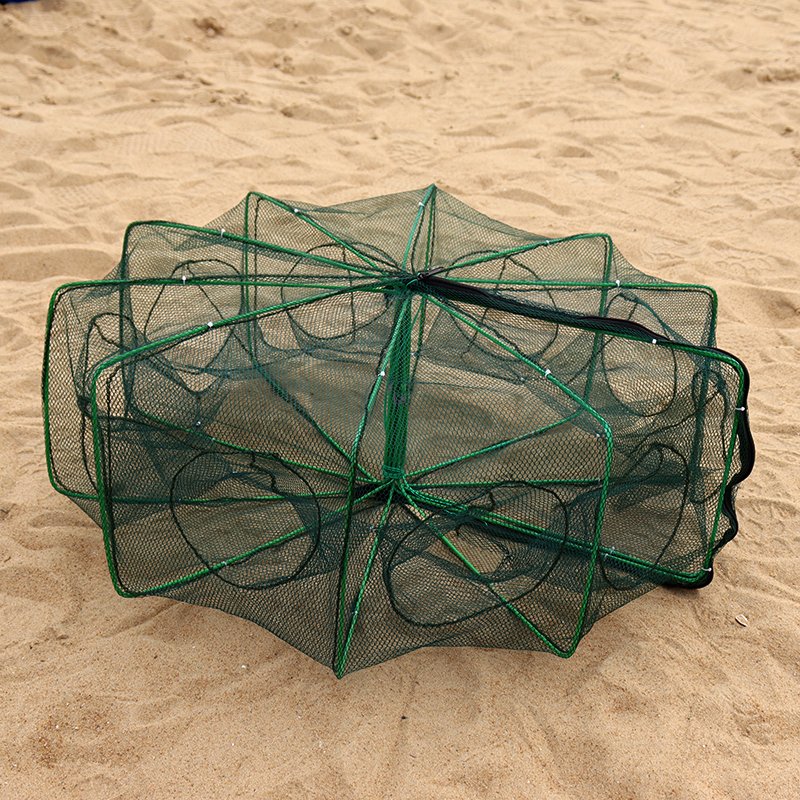 Foldable 6-10 holes Shrimp Lobster fishing trap net aquaculture trap shrimp cage