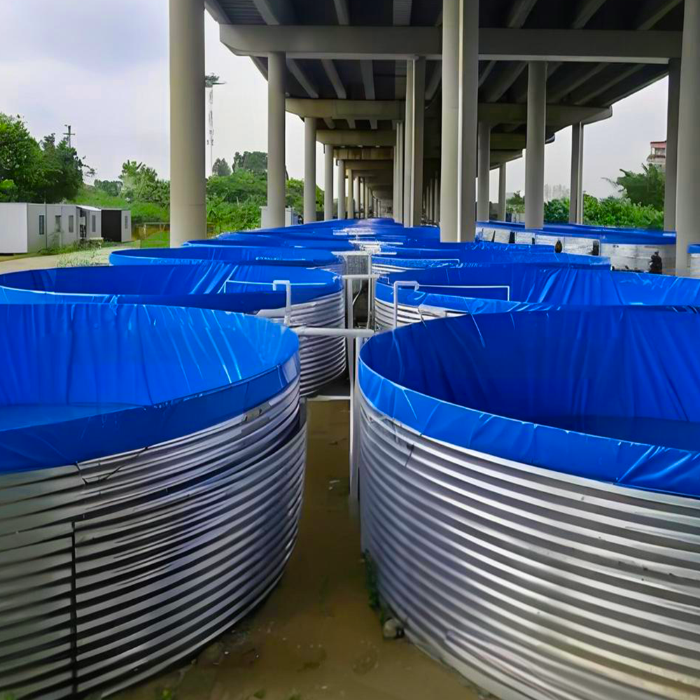 High Quality 46T Fish Farming Tank High Density Galvanized Steel Aquaculture Ponds Shrimp Farming