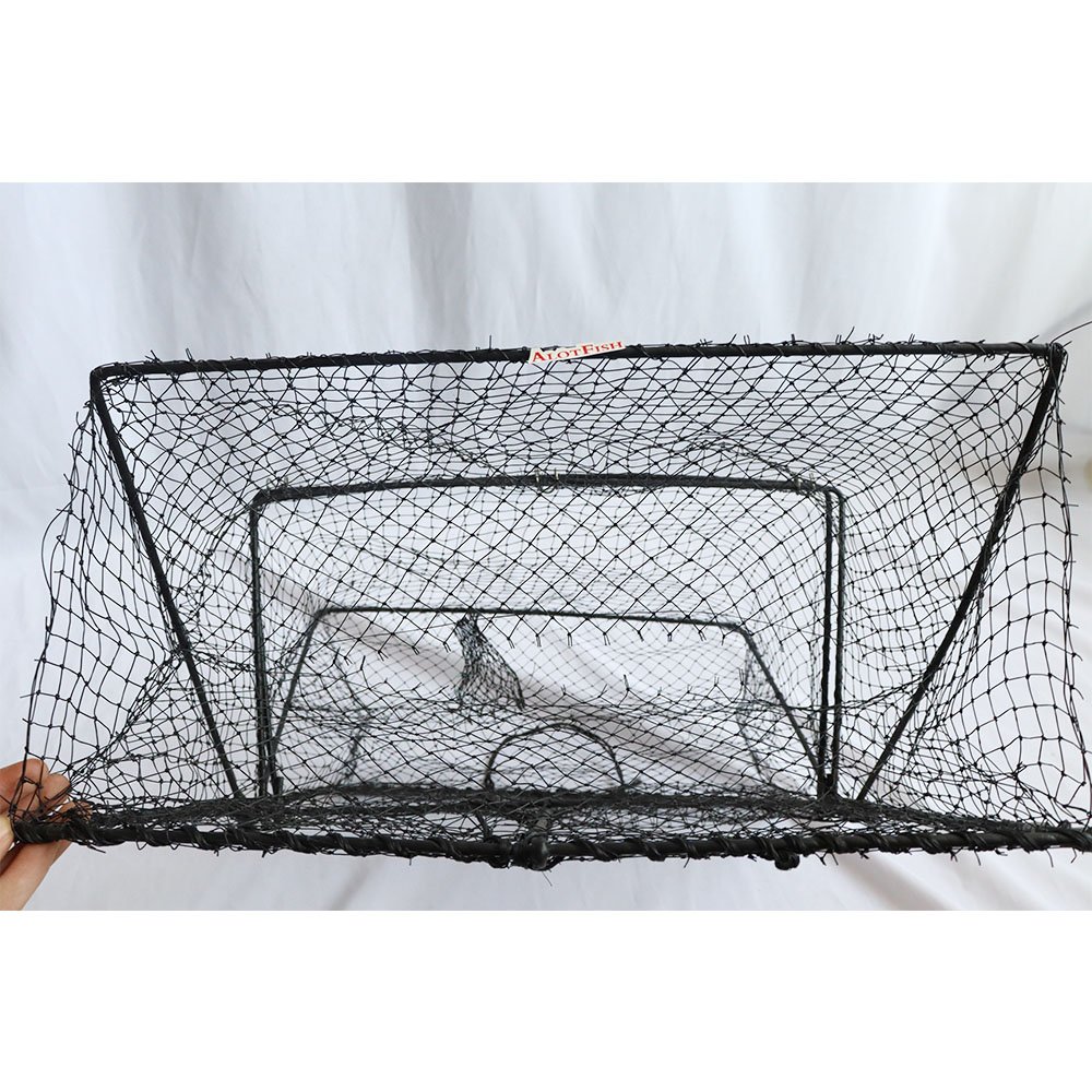 2 Entrance Foldable Square Fishing Cage Multifilament Crab Trap