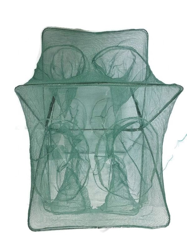 High Quality of YCL664-12, 12 Holes Automatic Fishing Net Shrimp Cage Nylon Foldable Crab Fish Trap Cast