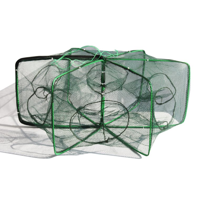 6 Holes Folded Hexagon Automatic Fishing Shrimp Trap Fishing Net Fish Shrimp Minnow Crab Baits Cast Mesh Trap