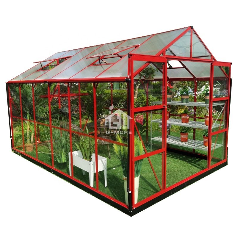 High Quality Greenhouses 4 Seasons Aluminium 6mm Polycarbonate Hobby Garden Greenhouse