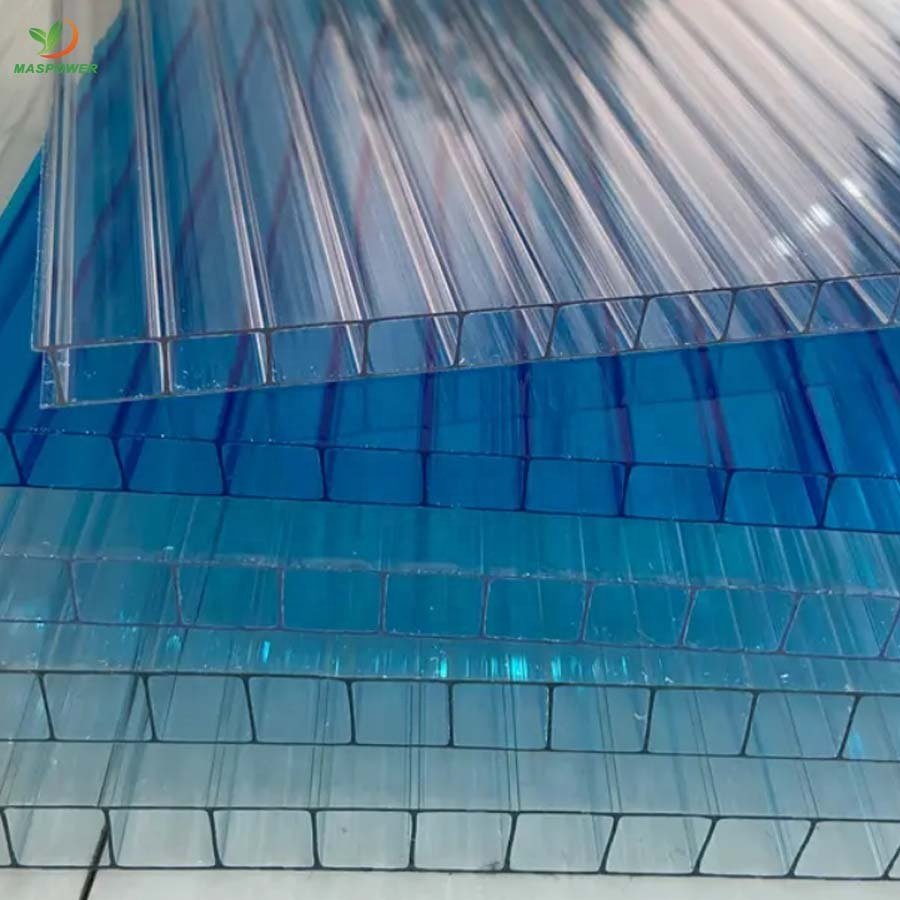 8 12 15 10mm polycarbonate greenhouse multi-span for sale ,tomato ,lettuce , blueberry growing