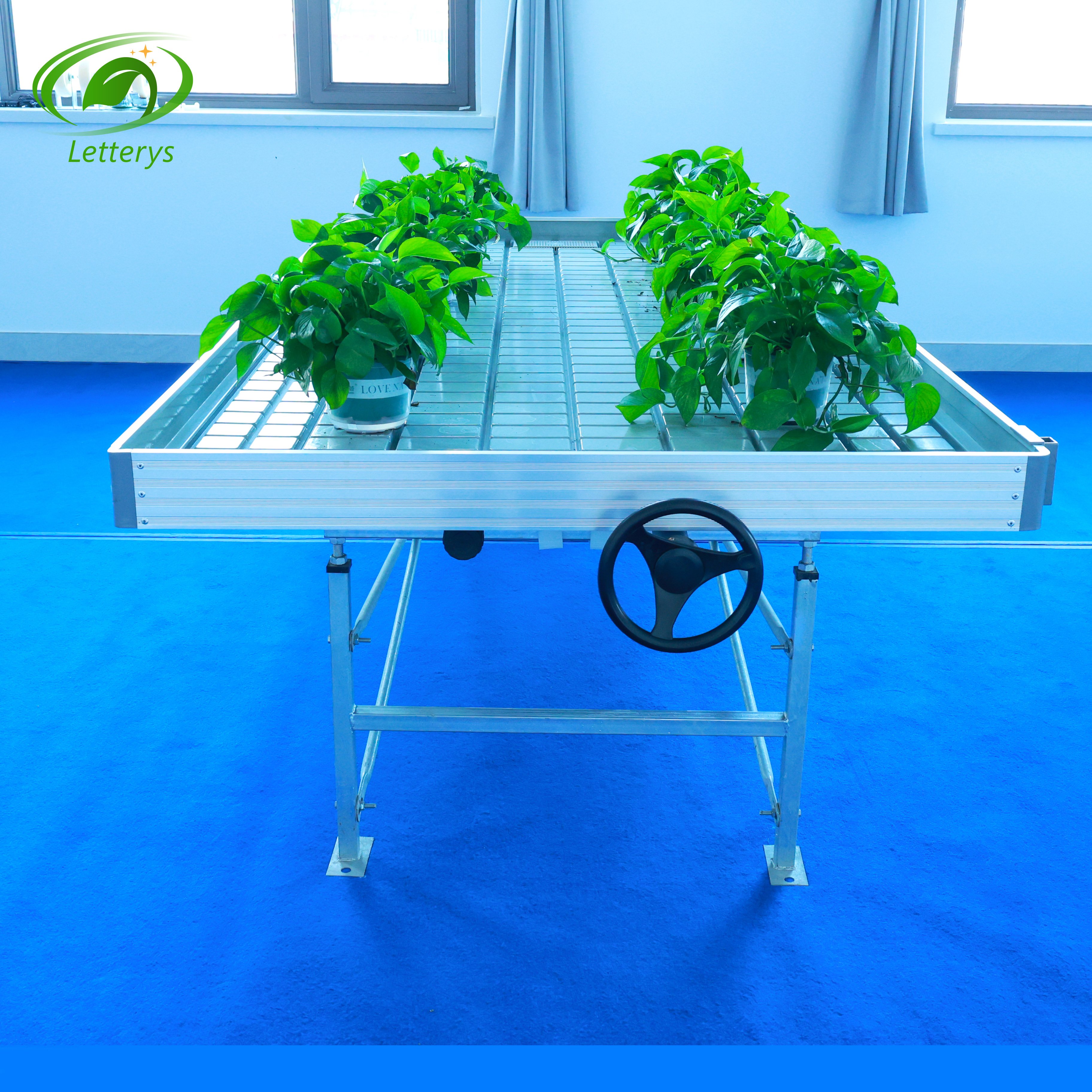 Agricultural Greenhouse Hydroponic Factory 4*8 Seedbed Tables Rolling Bench for Growing System