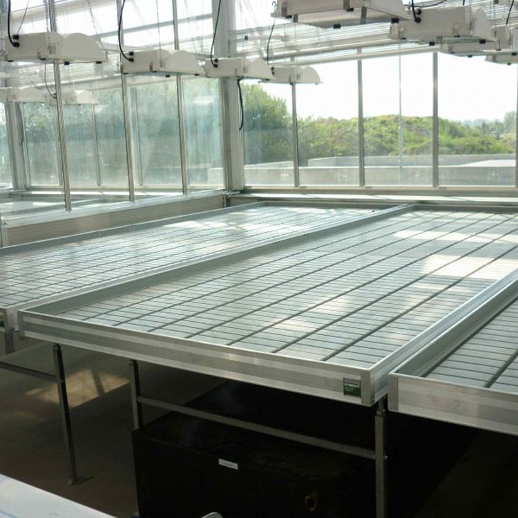 4x8ft Rolling Hydroponic ABS Flood Tray Steel Seedbed Greenhouse Warehouse Medical Plants Flowers Flood Tray Planting Growing