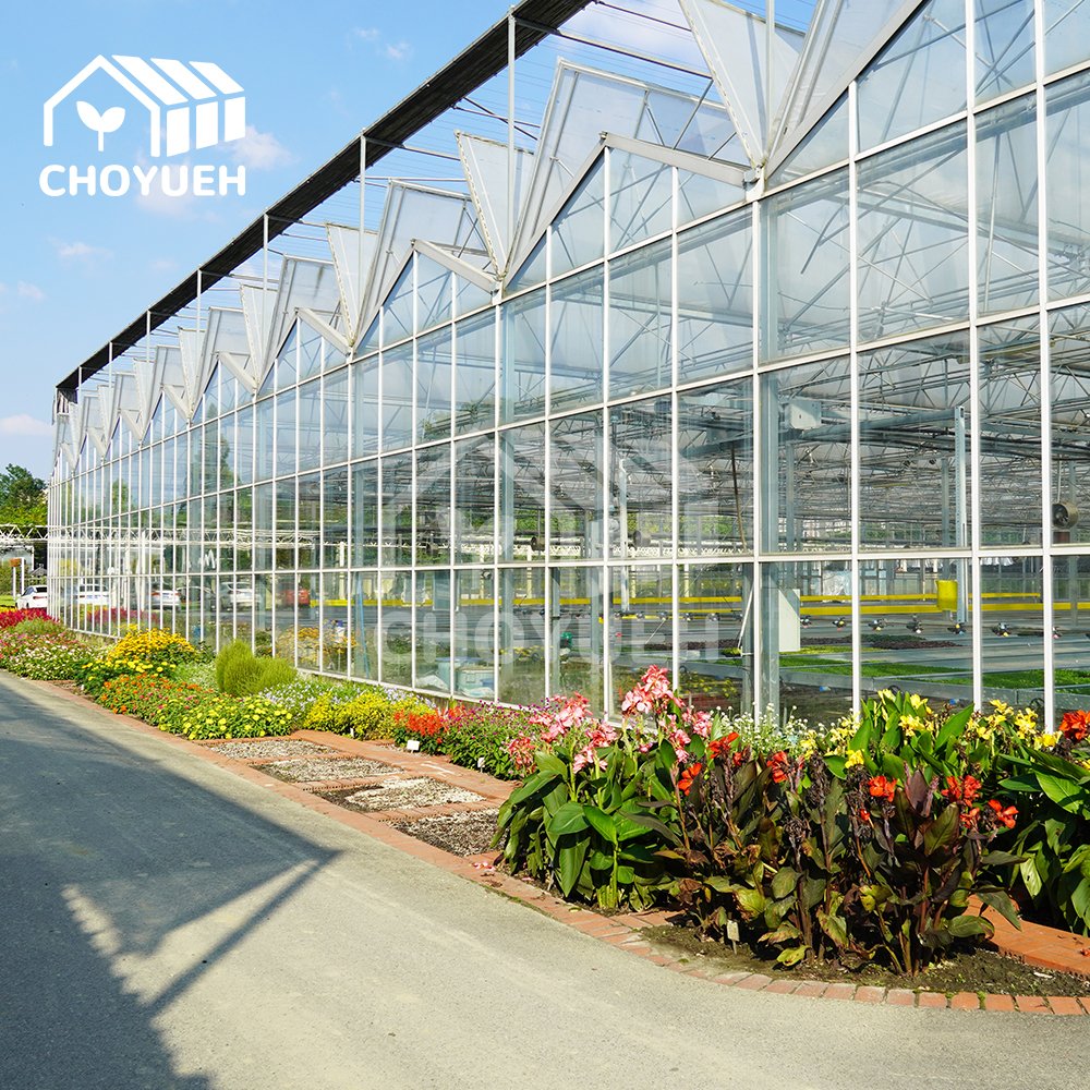 Smart Agricultural high efficient Glass Greenhouse Multi Span Commercial Greenhouse