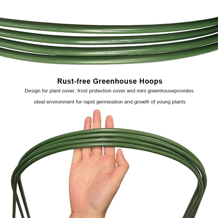 Heavy Duty Greenhouse Hoops Wire Tunnel Hoops Garden Fabric Plant Support Tunnel Stakes Row Cover Support Frost Protection