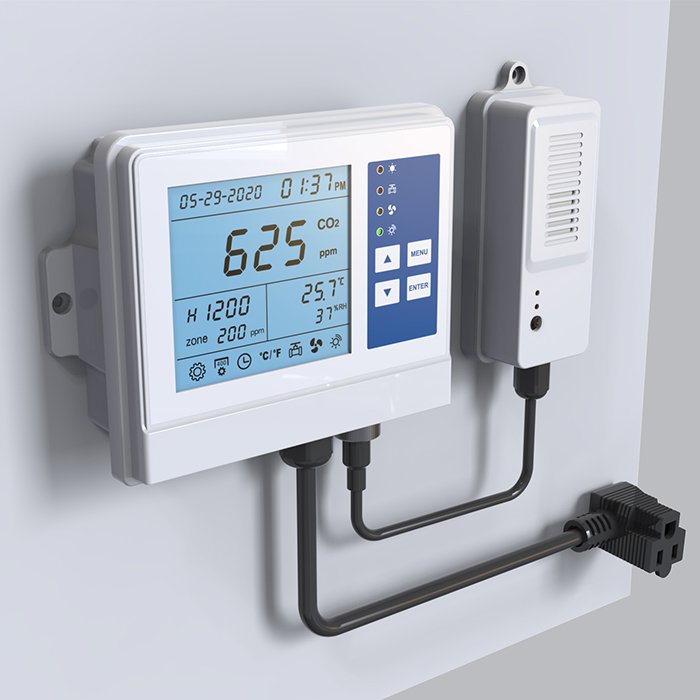 CO2 controller Carbon dioxide IAQ monitor controller with Relay function for greenhouse farm building