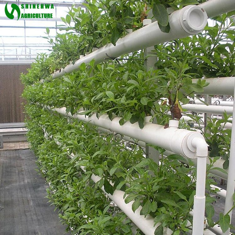 Vertical NFT Round PVC Pipe Hydroponic Container System For Agricultural Greenhouses Vegetables Growing