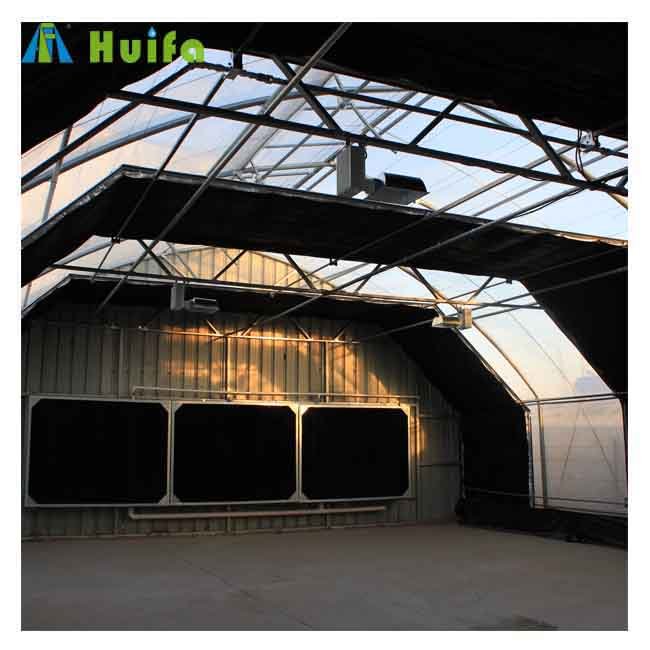 Industrial Single-span Plastic Film Greenhouse Blackout Greenhouse
