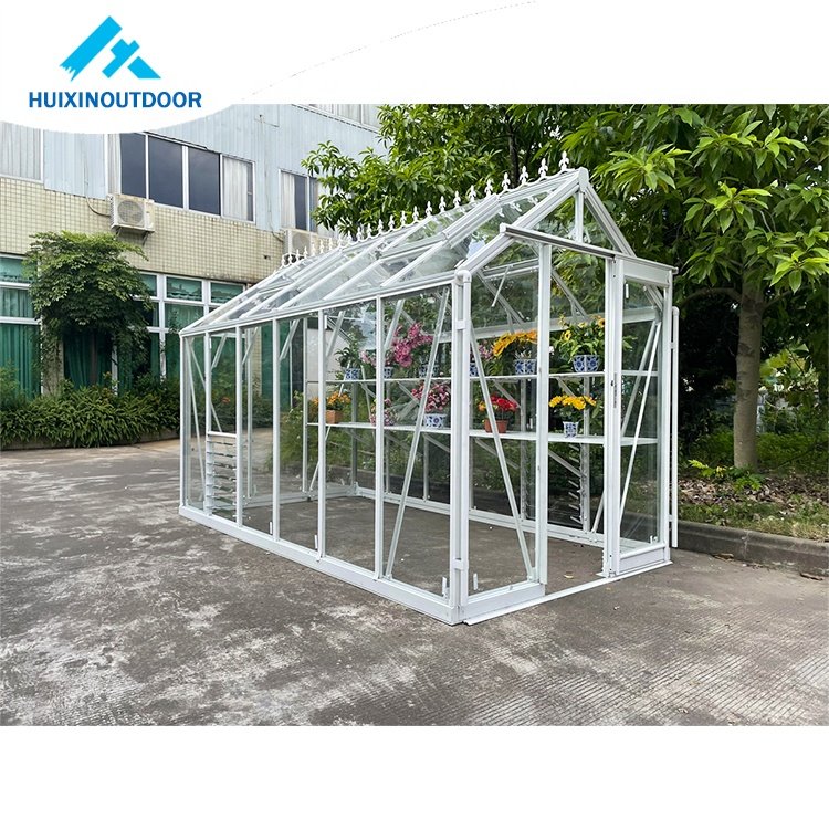 Glasshouse garden luxury china winter cover mushroom green house solar glass greenhouse kits accessories multi-span greenhouses