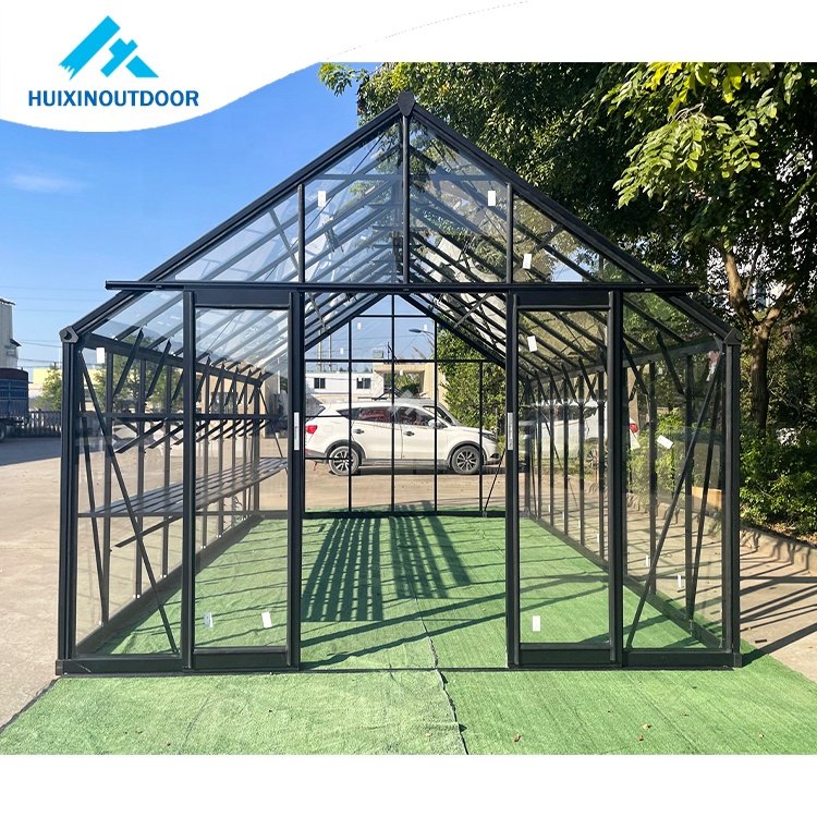 Glasshouse garden luxury china winter cover mushroom green house solar glass greenhouse kits accessories multi-span greenhouses