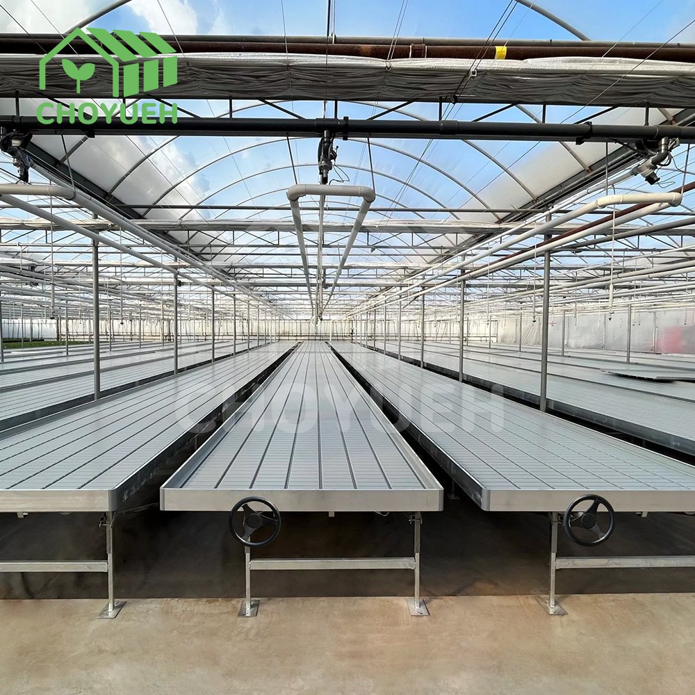 CHOYUEH Flow Rolling Bench Greenhouse Hydroponics ABS Flood Tray Low Cost Hydroponic Flood Table For Agricultural Greenhouse