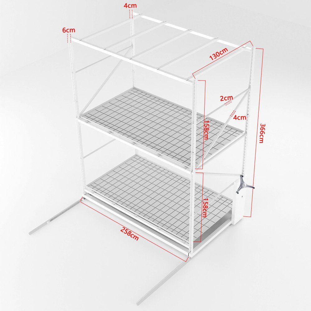 Free design Vertical Grow Racks Agriculture Greenhouse Movable Double Hydroponic Rolling Bench With Ventilating System