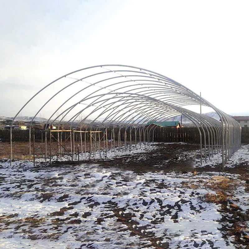 Passive Solar Greenhouse Tunnel Greenhouses Double Arch Agricultural Greenhouse with Quilt for Cold Area Hydroponic