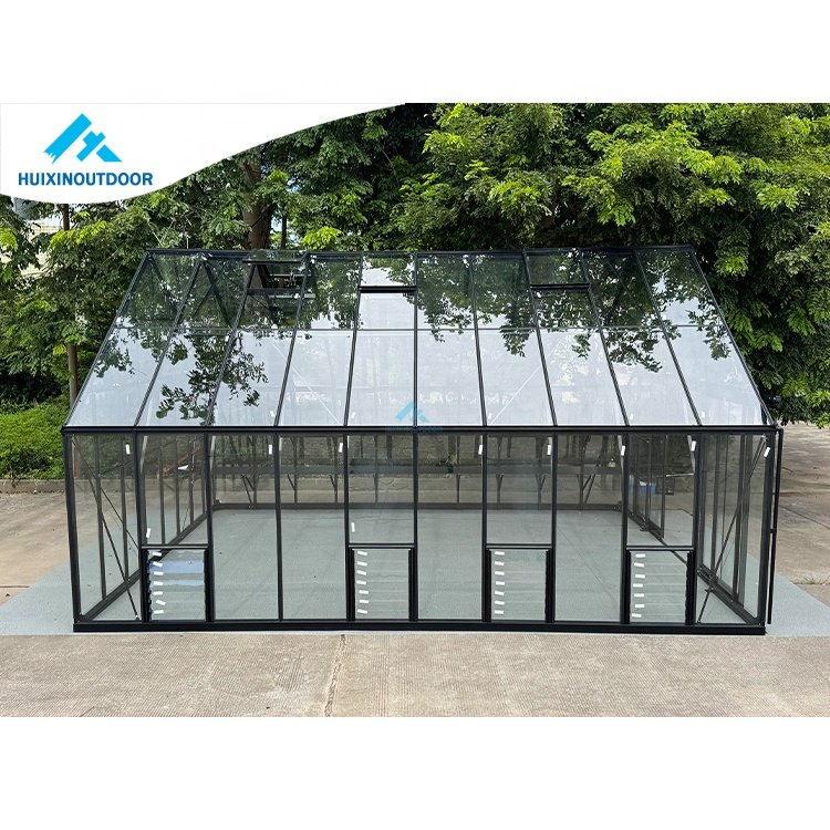 Green proof glass for windows house equipment prefabricated pyramid glass house low cost tunnel agriculture greenhouse for sale