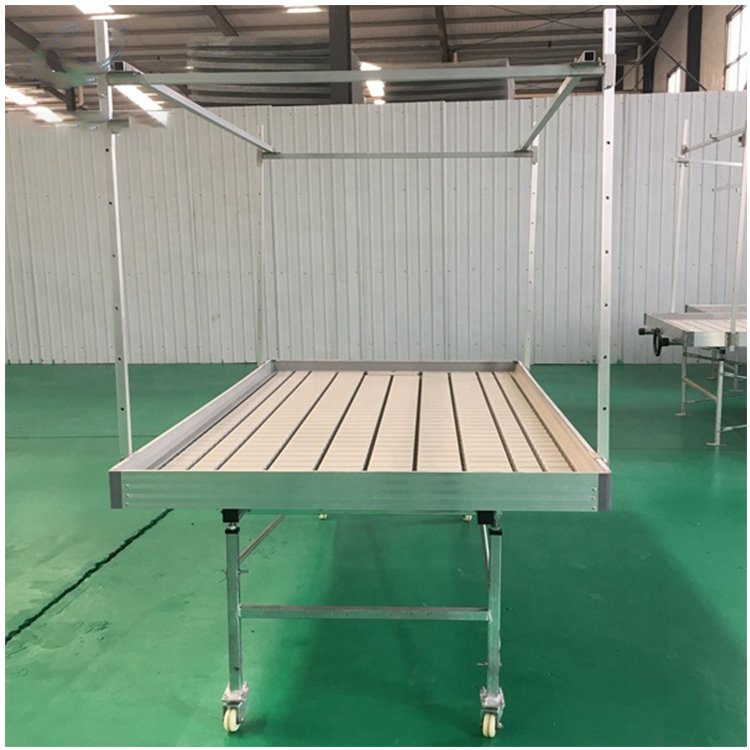 Custom 2x4 4x4 4x8 5x5 Indoor Hydroponic Grow Table Bed rolling trays with ABS Plastic Flood Trays for Rolling Benches
