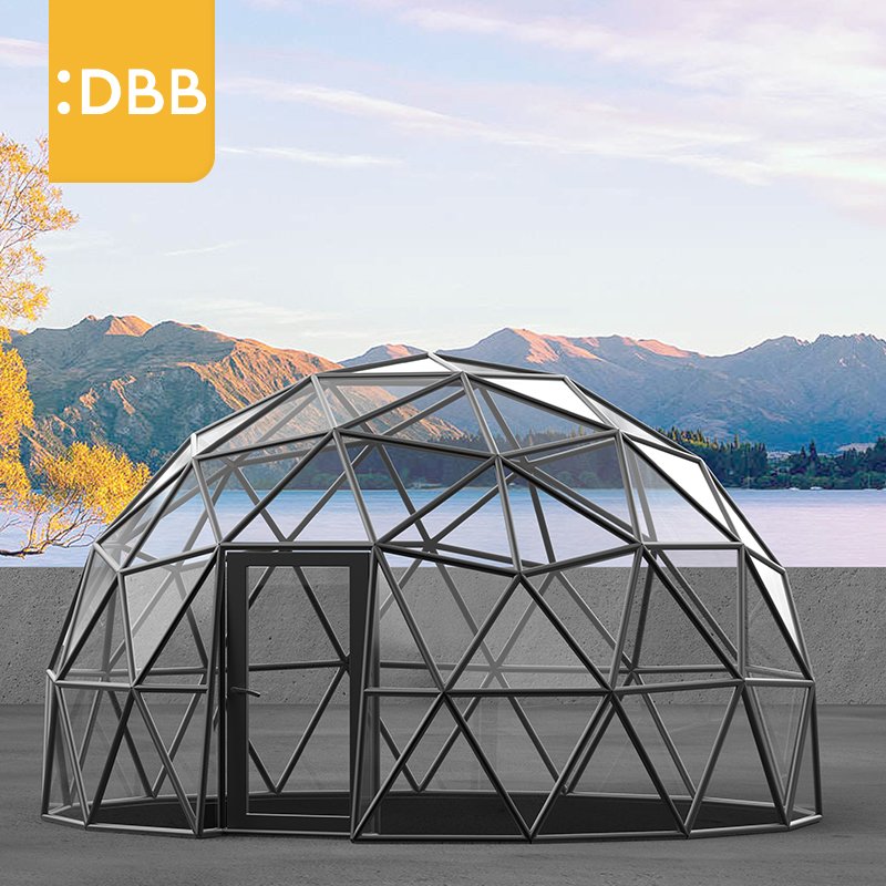 Factory Direct Sale glass dome house large garden glass house Resist pressure Solid frame garden greenhouse for sale