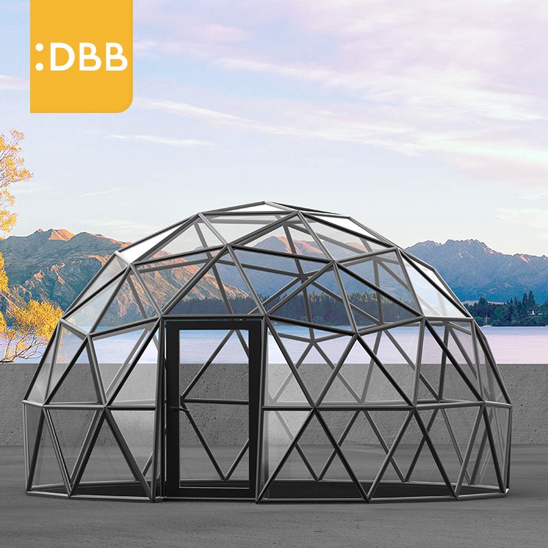 Factory Direct Sale glass dome house large garden glass house Resist pressure Solid frame garden greenhouse for sale