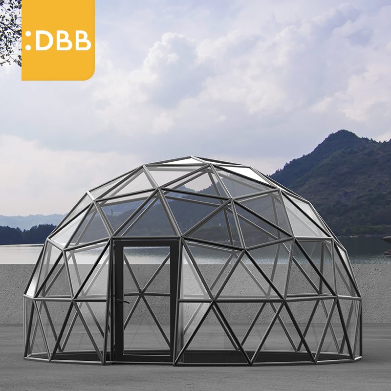 Factory Direct Sale glass dome house large garden glass house Resist pressure Solid frame garden greenhouse for sale