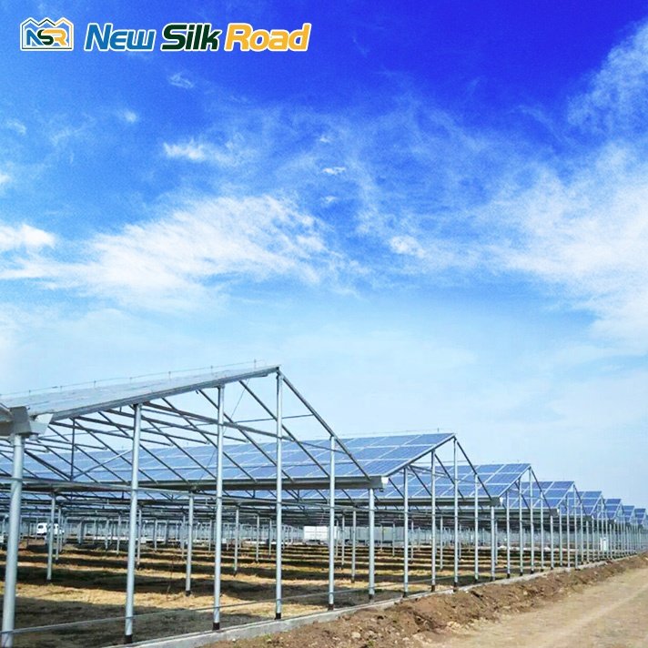 China cheap Solar Double layer film tunnel single span photovoltaic Agricultural Greenhouses For Sale
