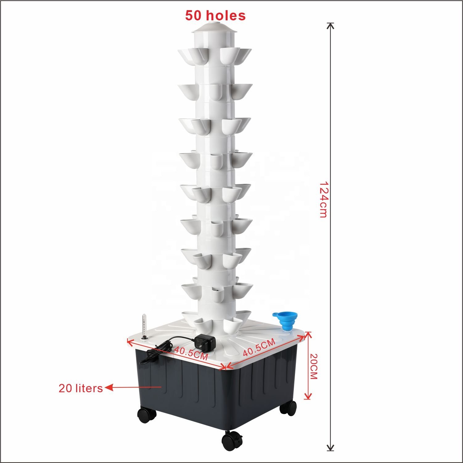 50 holes vertical hydroponic vegetable growing equipment agricultural greenhouse vertical tower hydroponic tower home outdoor