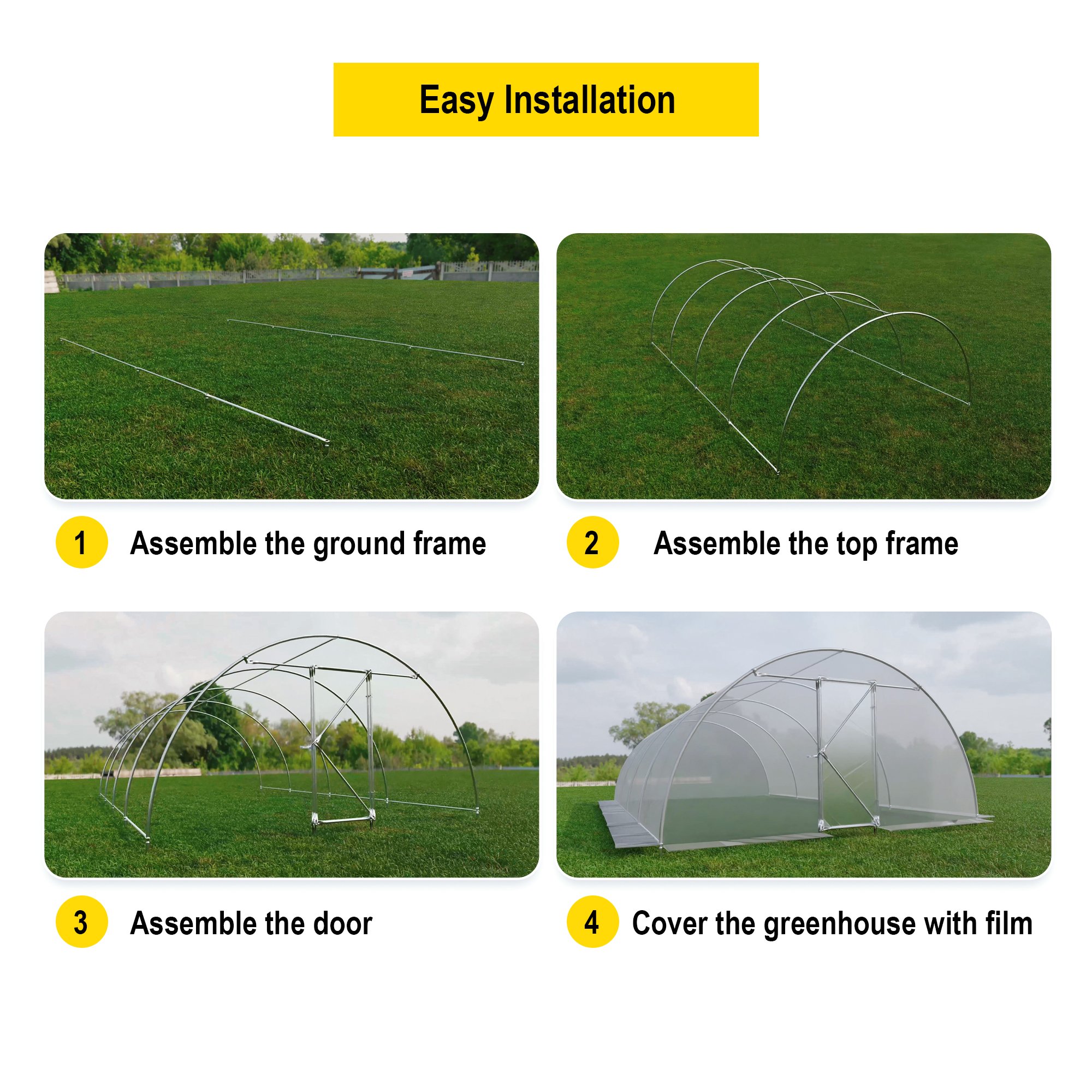 Walk-in Garden Greenhouse Outdoor Green House for Fruits, Vegetables, Plants, and Flowers 8x4.5x2.5 m EU PROFI Greenhouse