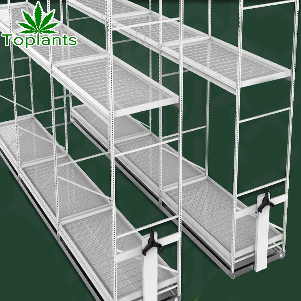 China wholesale Hydroponics Agricultural Greenhouse moving shelves growing racks