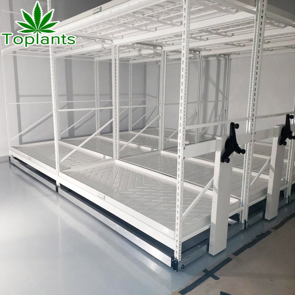 China wholesale Hydroponics Agricultural Greenhouse moving shelves growing racks