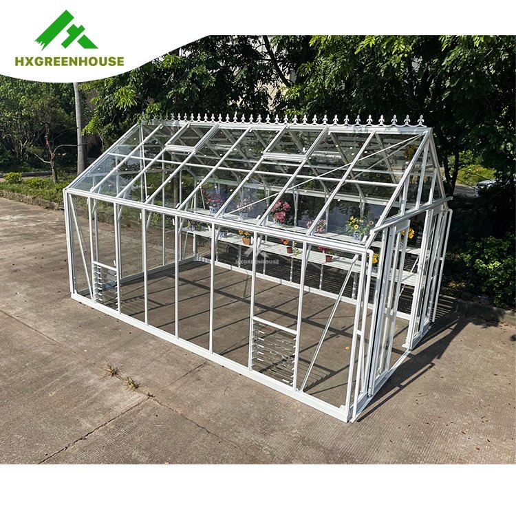 Heavy duty luxury glasshouse aluminium garden indoor tropical victorian winter glass greenhouse multi-span greenhouses