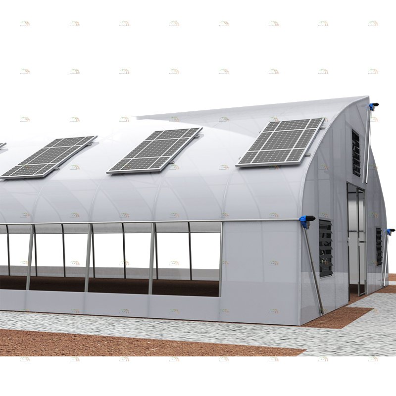 Tropical area agricultural farming hydroponic growing tunnel top vent sawtooth greenhouse for vegetables