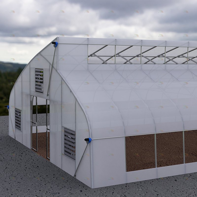 Tropical area agricultural farming hydroponic growing tunnel top vent sawtooth greenhouse for vegetables