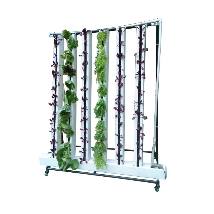 New agriculture hydroponic growing vertical system 288 holes hydroponic equipment vertical garden with LED light in greenhouse