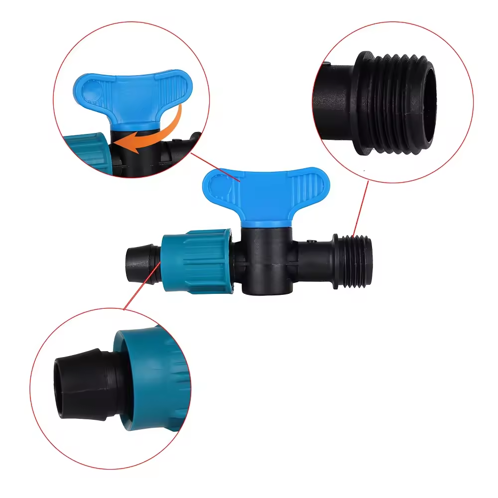 16mm Drip Irrigation Agriculture Micro Irrigation Pipe Water Controller Start Drip Tape Mini Valve