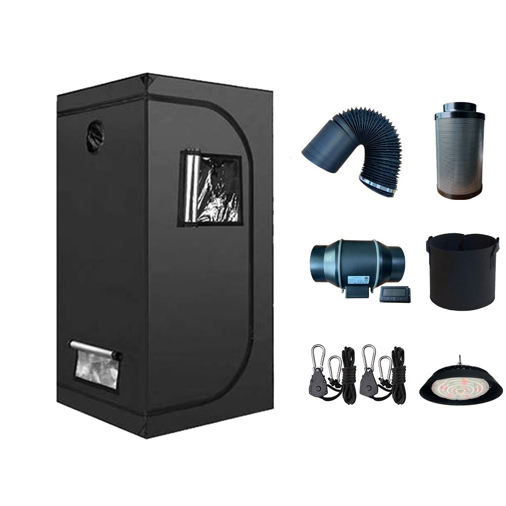 Greenhouse accessories 600D grow box complete hydroponics 100x100x200cm grow kit tent for home